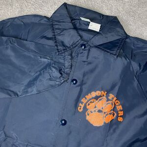 Vintage Hartwell Clemson University Tigers Nylon Windbreaker Jacket USA Blue S‎